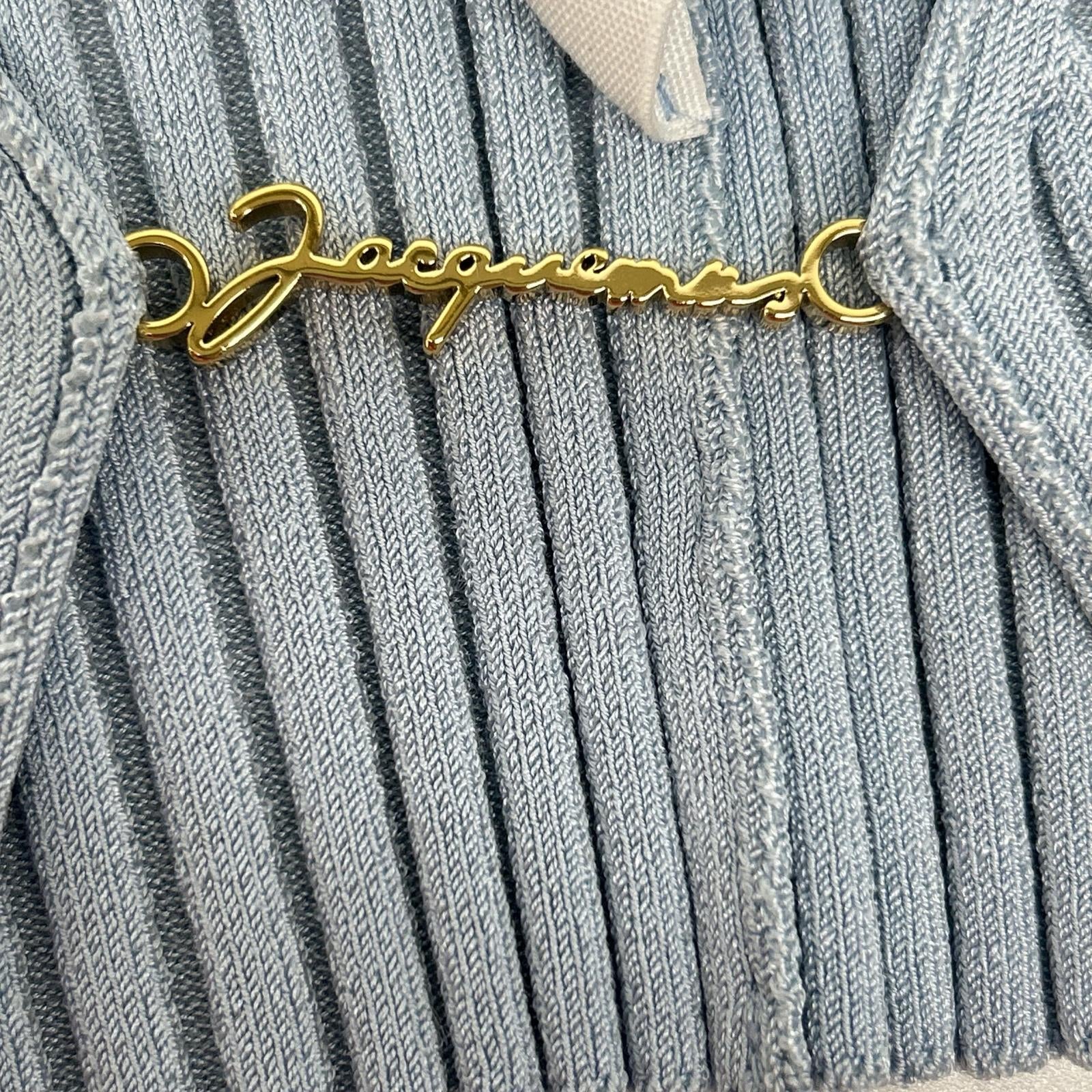 JACQUEMUS ジャックムス ライトブルー リブ編みニット クロップド トップス トップス