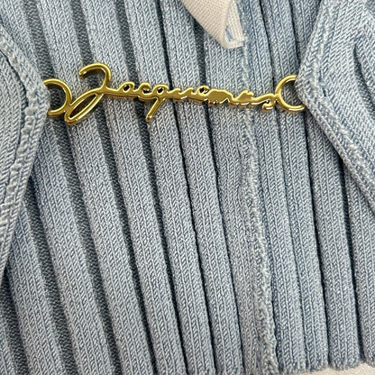 JACQUEMUS ジャックムス ライトブルー リブ編みニット クロップド トップス トップス