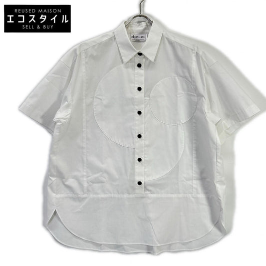 nagonstans ナゴンスタンス 470IA530-0641 25AW ホワイト ドットモチーフショートスリーブシャツ トップス