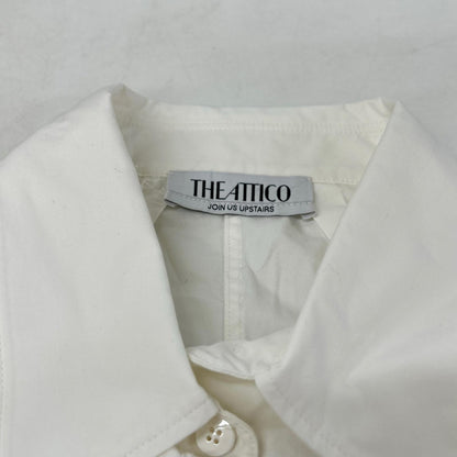 THE ATTICO White Cotton Embroidered Dorethic Shirt Blouse Top