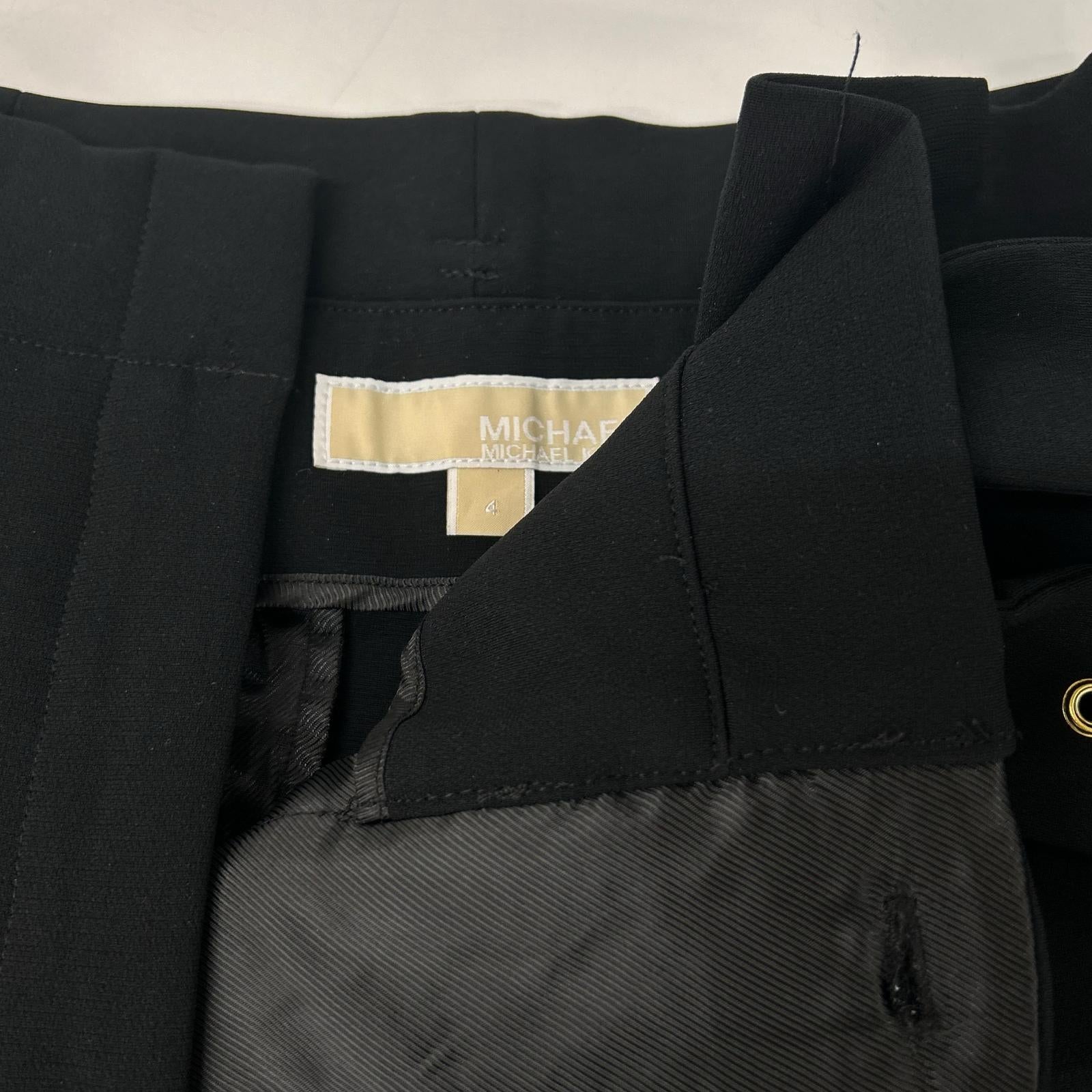 MICHAEL KORS マイケルコース ブラック ベルト付き ワイドスラックスパンツ ボトムス