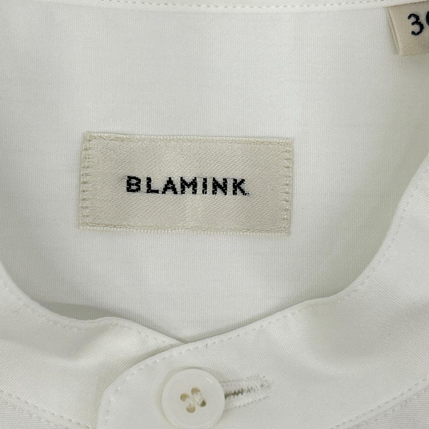BLAMINK ブラミンク ホワイト ロングスリーブ コットンバンドカラーシャツ トップス