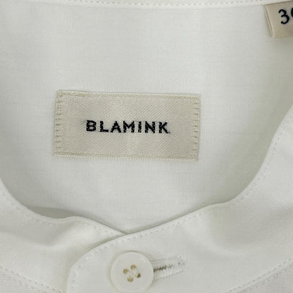 BLAMINK ブラミンク ホワイト ロングスリーブ コットンバンドカラーシャツ トップス