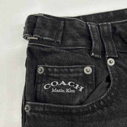 COACH コーチ 【×マーティンキム】ブラック ウォッシュド レイヤード デニムパンツ ボトムス