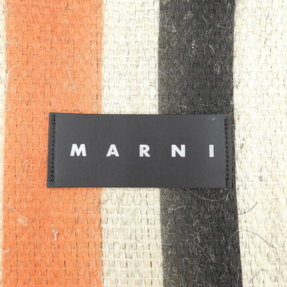 MARNI マルニ 新品同様 マルニマーケット レザーロゴ ストライプ カナパ トートバッグ レディース マルチカラー SHMH0003M0RF083 トートバッグ