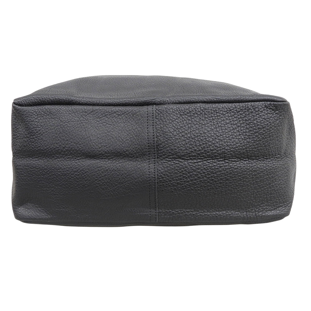 YOUNG＆OLSEN ヤングアンドオルセン 美品 EMBOSSED LEATHER TOTE L エンボスレザートートL カーフ メンズ ブラック YO2201-GD003 トートバッグ