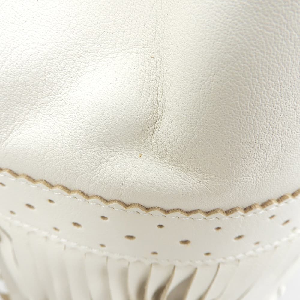 J&M Davidson FRINGE CARNIVAL fringe carnival Nappa leather drawstring shoulder bag white shoulder bag