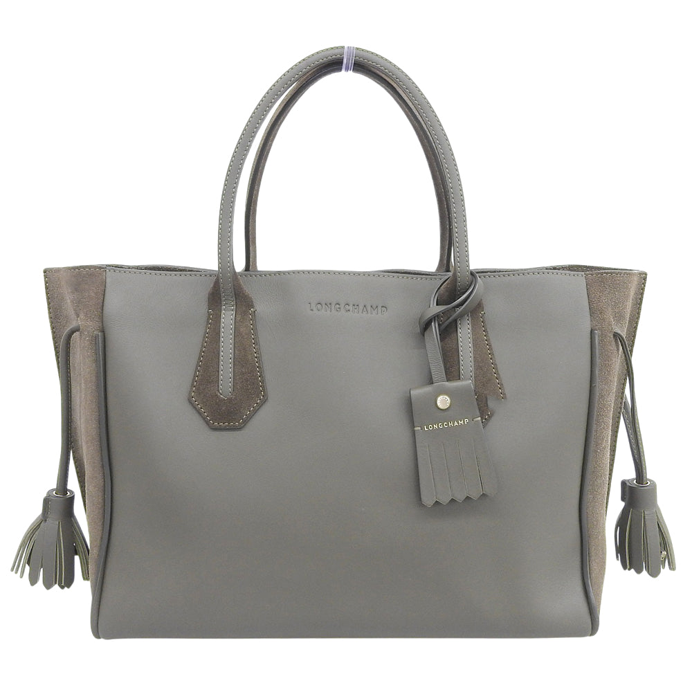 Longchamp ロンシャン ペネロペ レザー×スエード トートバッグ レディース ブラウン トートバッグ