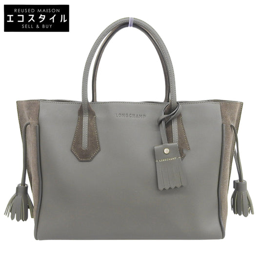 Longchamp ロンシャン ペネロペ レザー×スエード トートバッグ レディース ブラウン トートバッグ