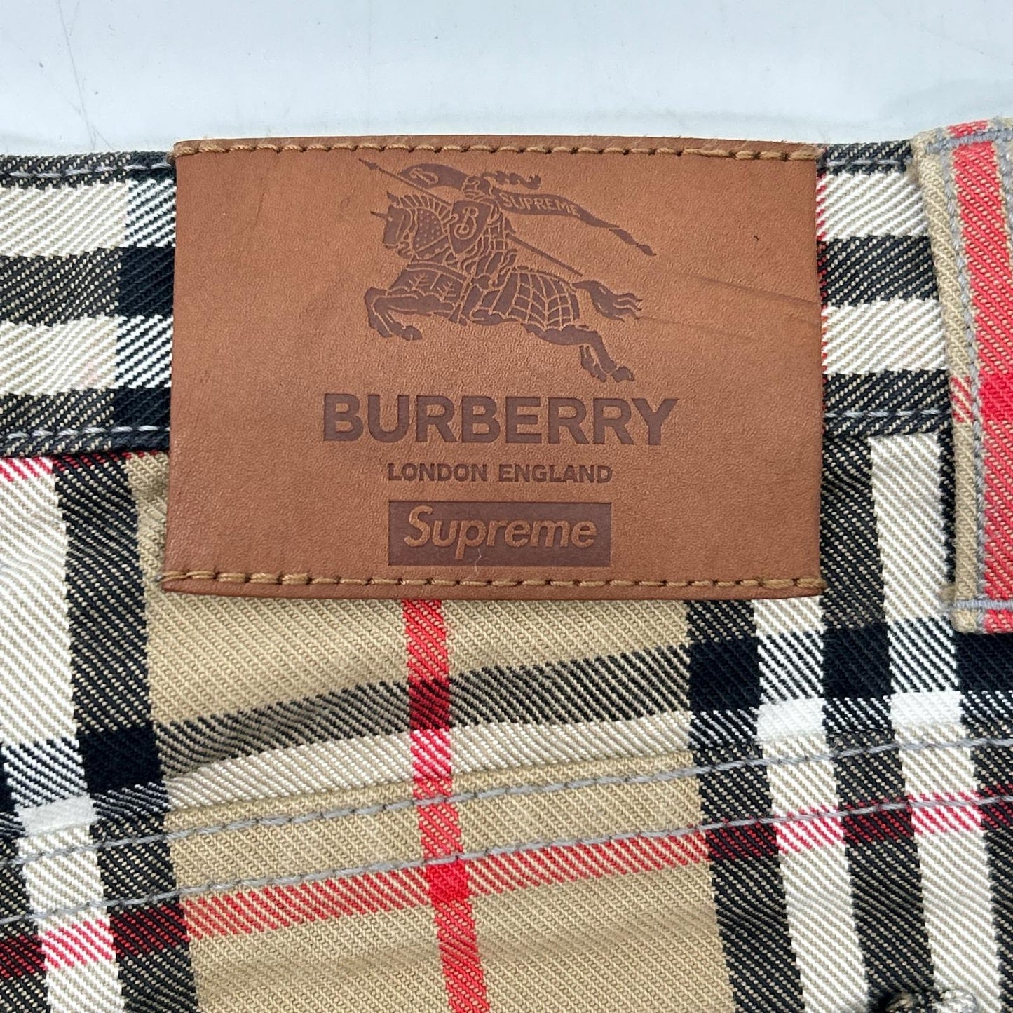 Supreme シュプリーム 22SS ブラウン Burberry ノバチェック denim short beige デニムショーツ パンツ ボトムス