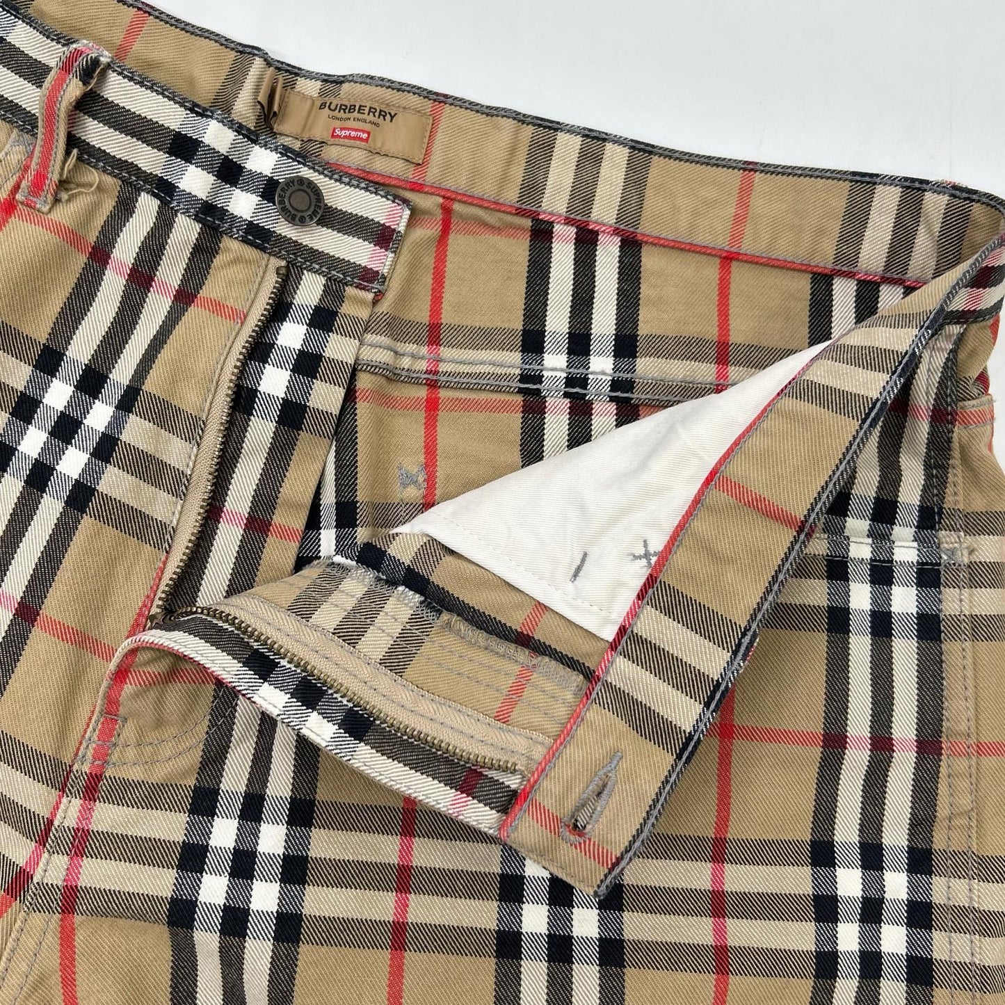 Supreme シュプリーム 22SS ブラウン Burberry ノバチェック denim short beige デニムショーツ パンツ ボトムス