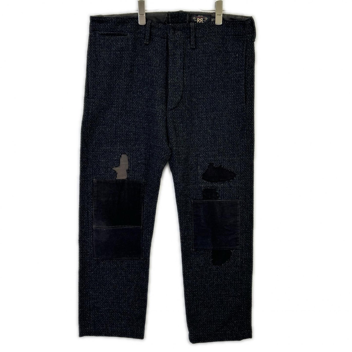 RRL ダブルアールエル ブラック REPAIR OFFICERS WOOL TROUSER/リペア ウールトラウザー ボトムス