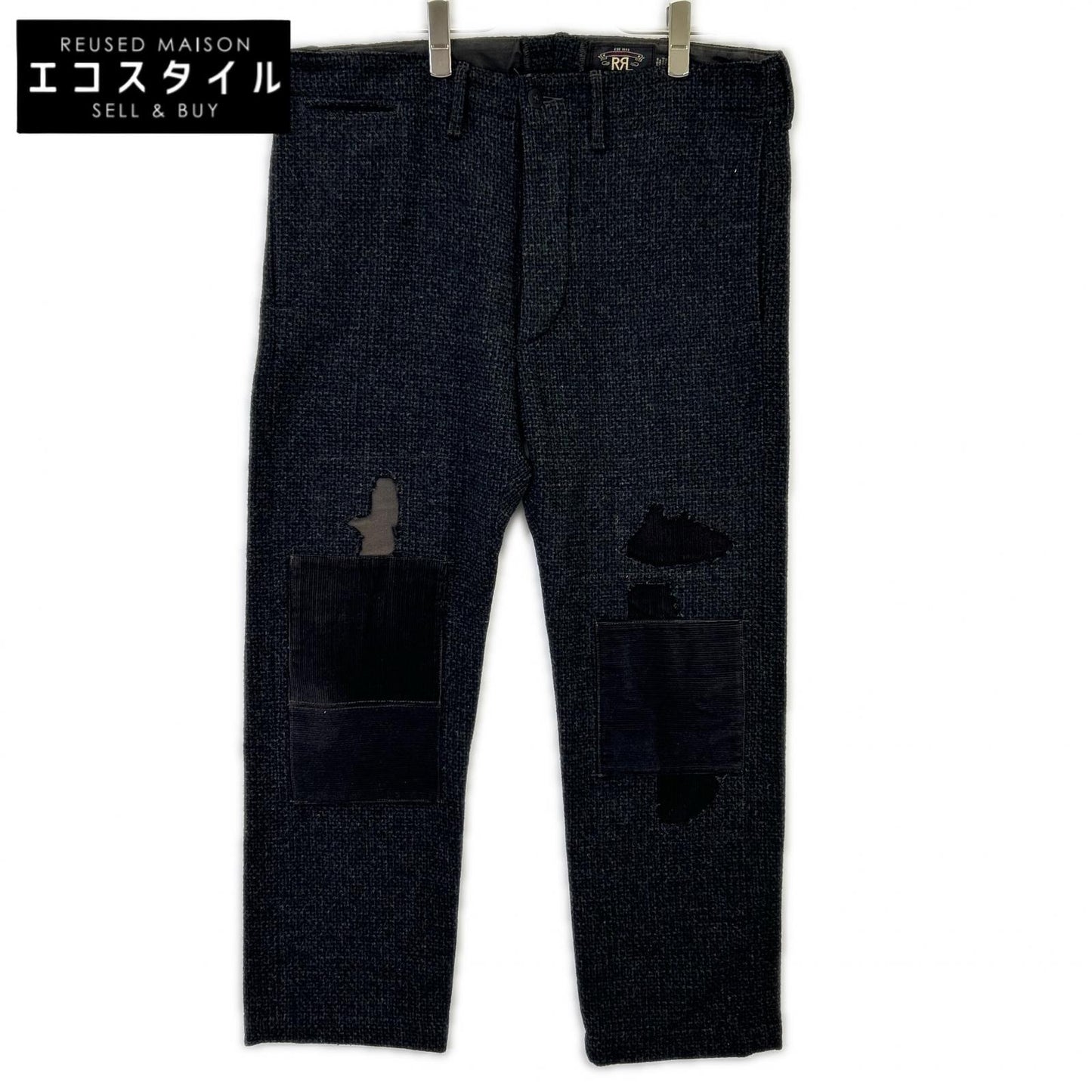 RRL ダブルアールエル ブラック REPAIR OFFICERS WOOL TROUSER/リペア ウールトラウザー ボトムス