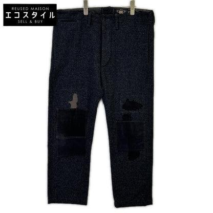RRL ダブルアールエル ブラック REPAIR OFFICERS WOOL TROUSER/リペア ウールトラウザー ボトムス