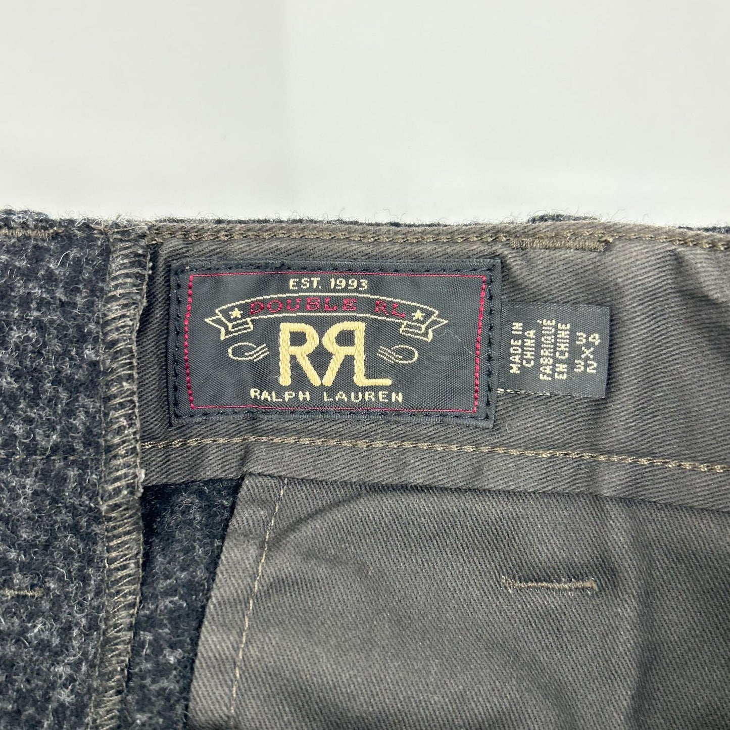 RRL ダブルアールエル ブラック REPAIR OFFICERS WOOL TROUSER/リペア ウールトラウザー ボトムス