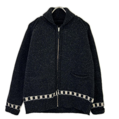 NIGEL CABOURN ナイジェルケーボン 8045ー00ー40000 ブラック×ホワイト ジップアップニットジャケット ジャケット