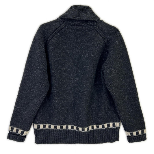 NIGEL CABOURN 8045ー00ー40000 Black×white Zip-up knit jacket
