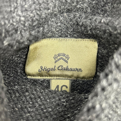 NIGEL CABOURN ナイジェルケーボン 8045ー00ー40000 ブラック×ホワイト ジップアップニットジャケット ジャケット