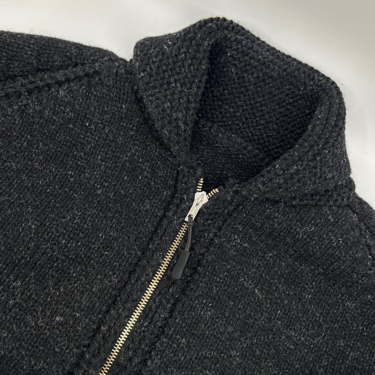 NIGEL CABOURN ナイジェルケーボン 8045ー00ー40000 ブラック×ホワイト ジップアップニットジャケット ジャケット