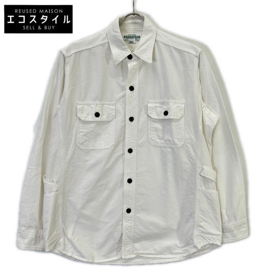 SASSAFRAS ササフラス ホワイト GARDENER SHIRT/ガーデナーシャツ トップス
