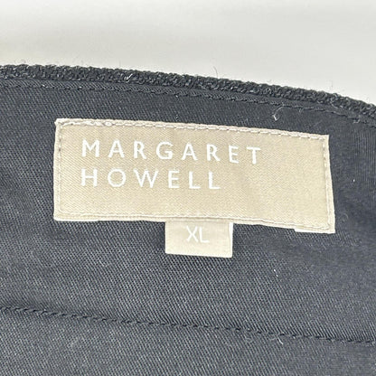 MARGARET HOWELL マーガレットハウエル ブラック 2タック ウールギャバジンハスラックス ボトムス