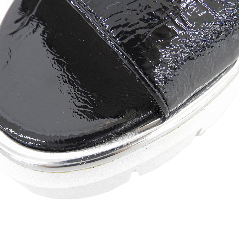 【SALE】 LUCA GROSSI ルカグロッシ 新品同様 パテントレザー ベルトデザイン サンダル レディース ブラック39 シューズ