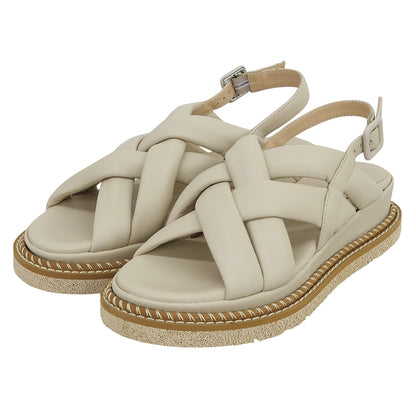 LUCA GROSSI ルカグロッシ 美品 パテッドクロスサンダル レディース ベージュ 36 シューズ シューズ