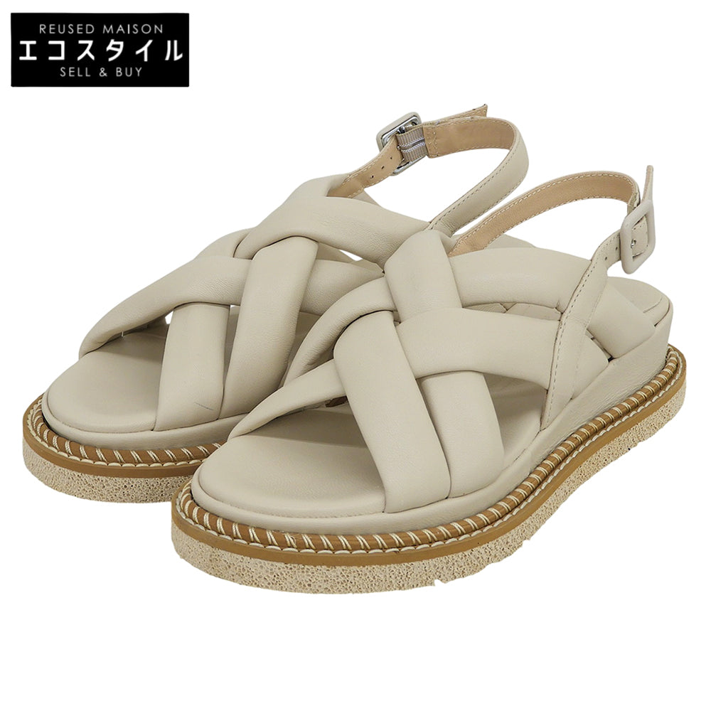 LUCA GROSSI ルカグロッシ 美品 パテッドクロスサンダル レディース ベージュ 36 シューズ シューズ