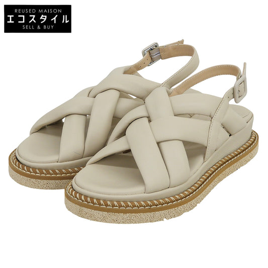 LUCA GROSSI ルカグロッシ 美品 パテッドクロスサンダル レディース ベージュ 36 シューズ シューズ