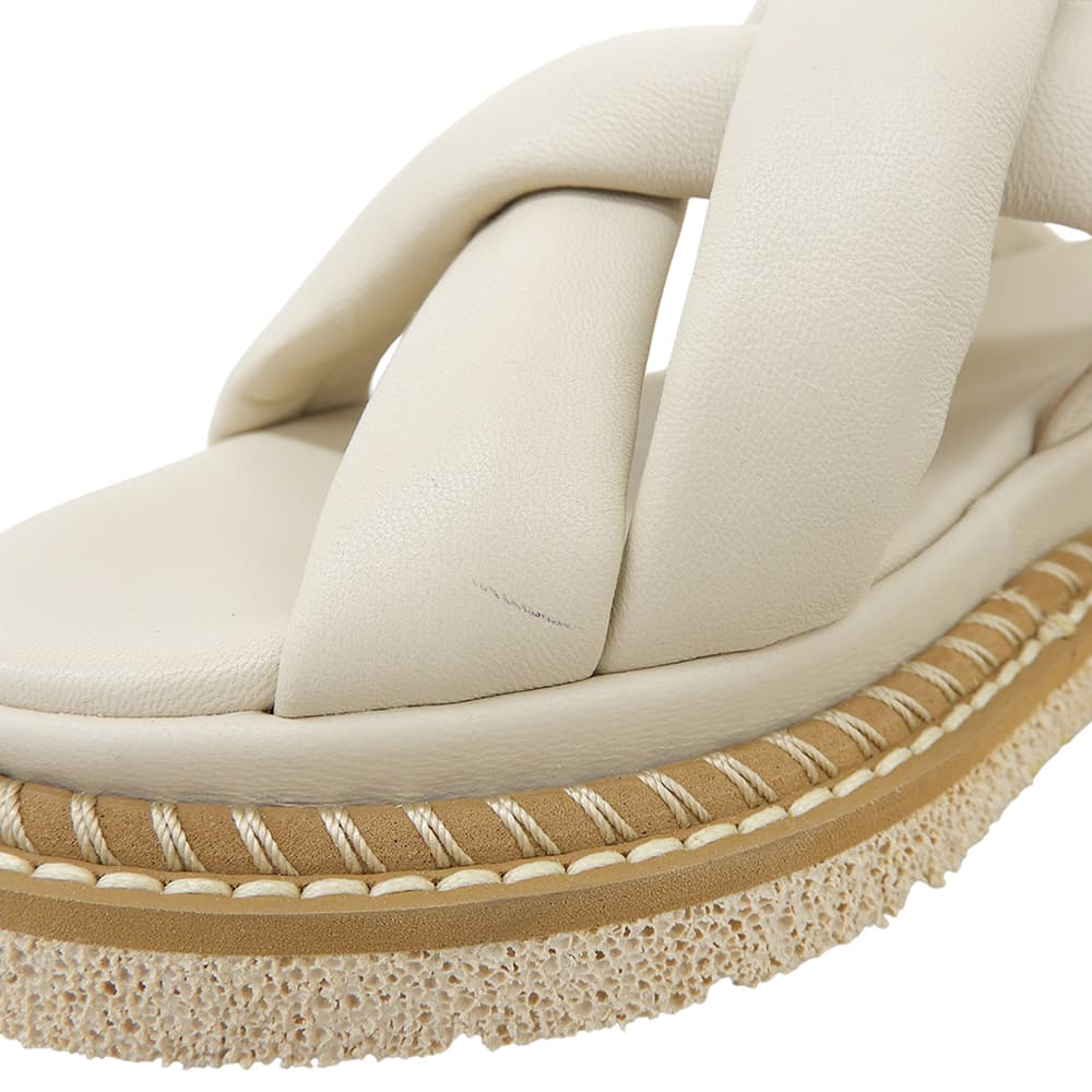 LUCA GROSSI ルカグロッシ 美品 パテッドクロスサンダル レディース ベージュ 36 シューズ シューズ