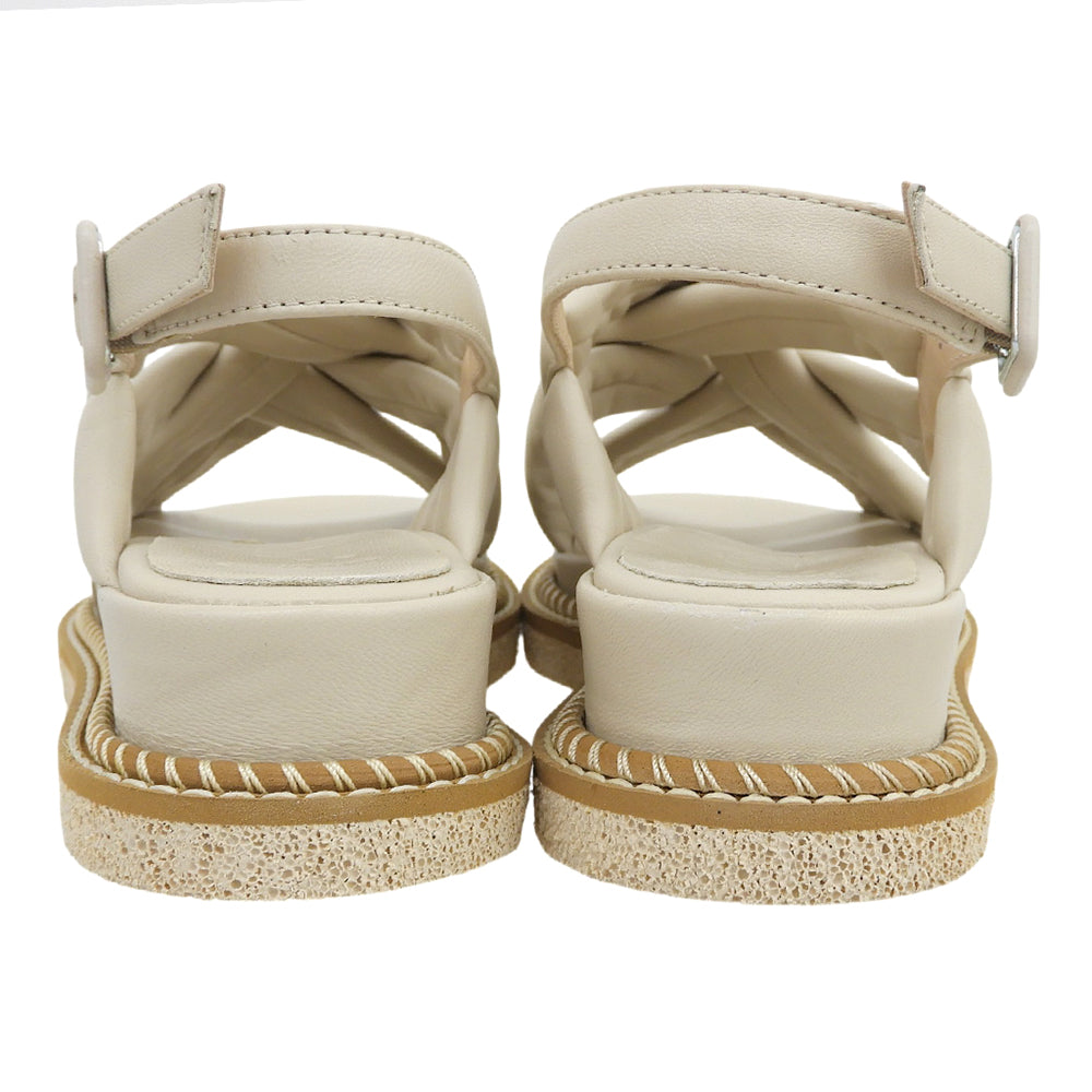 LUCA GROSSI ルカグロッシ 美品 パテッドクロスサンダル レディース ベージュ 36 シューズ シューズ