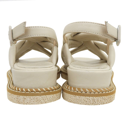 LUCA GROSSI ルカグロッシ 美品 パテッドクロスサンダル レディース ベージュ 36 シューズ シューズ
