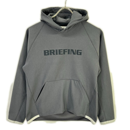 BRIEFING ブリーフィング BRG253W37 チャコール 裏起毛 ストレッチ ロゴ フーディー トップス