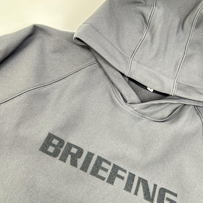 BRIEFING ブリーフィング BRG253W37 チャコール 裏起毛 ストレッチ ロゴ フーディー トップス