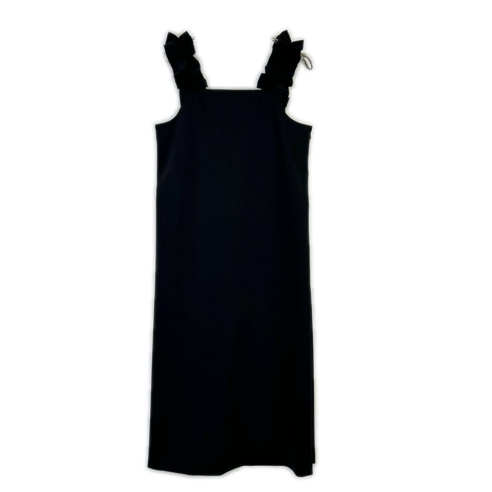 UNITED ARROWS 联合艾诺 1526-1-440000 黑色 LIGHT PONGY 荷叶边连衣裙