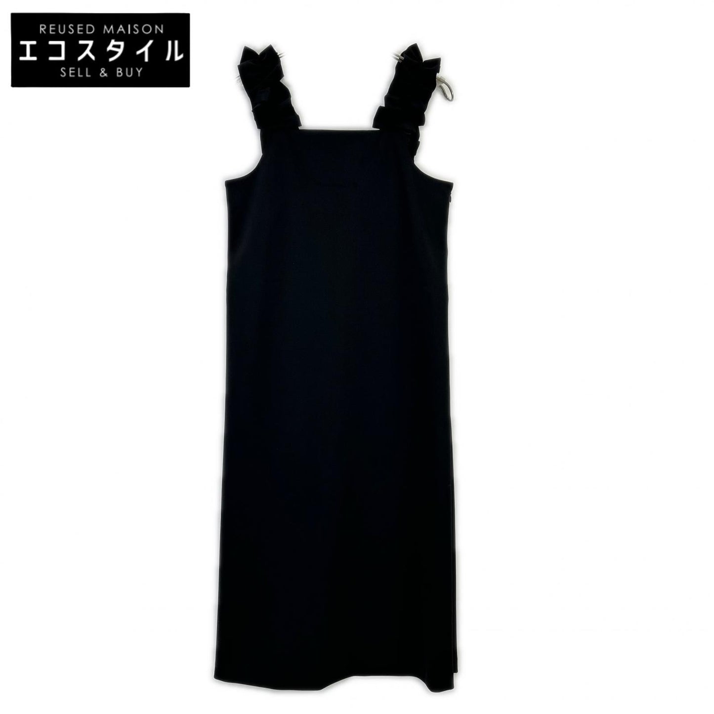 UNITED ARROWS 联合艾诺 1526-1-440000 黑色 LIGHT PONGY 荷叶边连衣裙