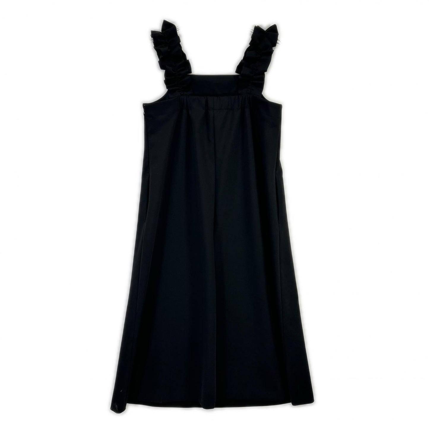 UNITED ARROWS 联合艾诺 1526-1-440000 黑色 LIGHT PONGY 荷叶边连衣裙