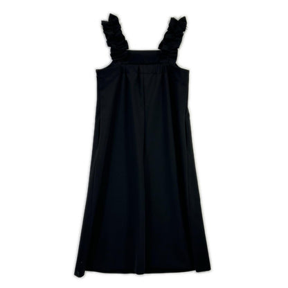 UNITED ARROWS 联合艾诺 1526-1-440000 黑色 LIGHT PONGY 荷叶边连衣裙