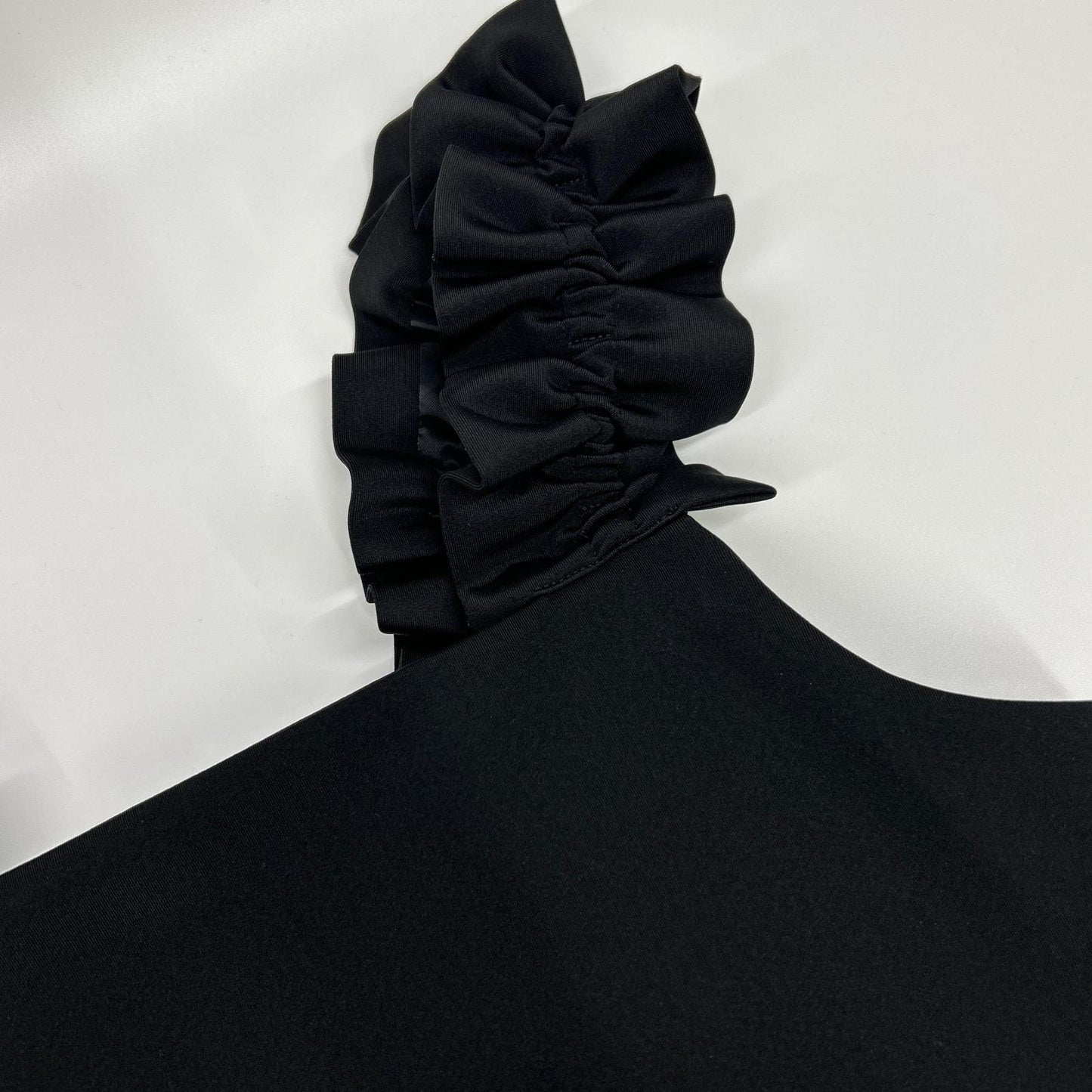 UNITED ARROWS 联合艾诺 1526-1-440000 黑色 LIGHT PONGY 荷叶边连衣裙