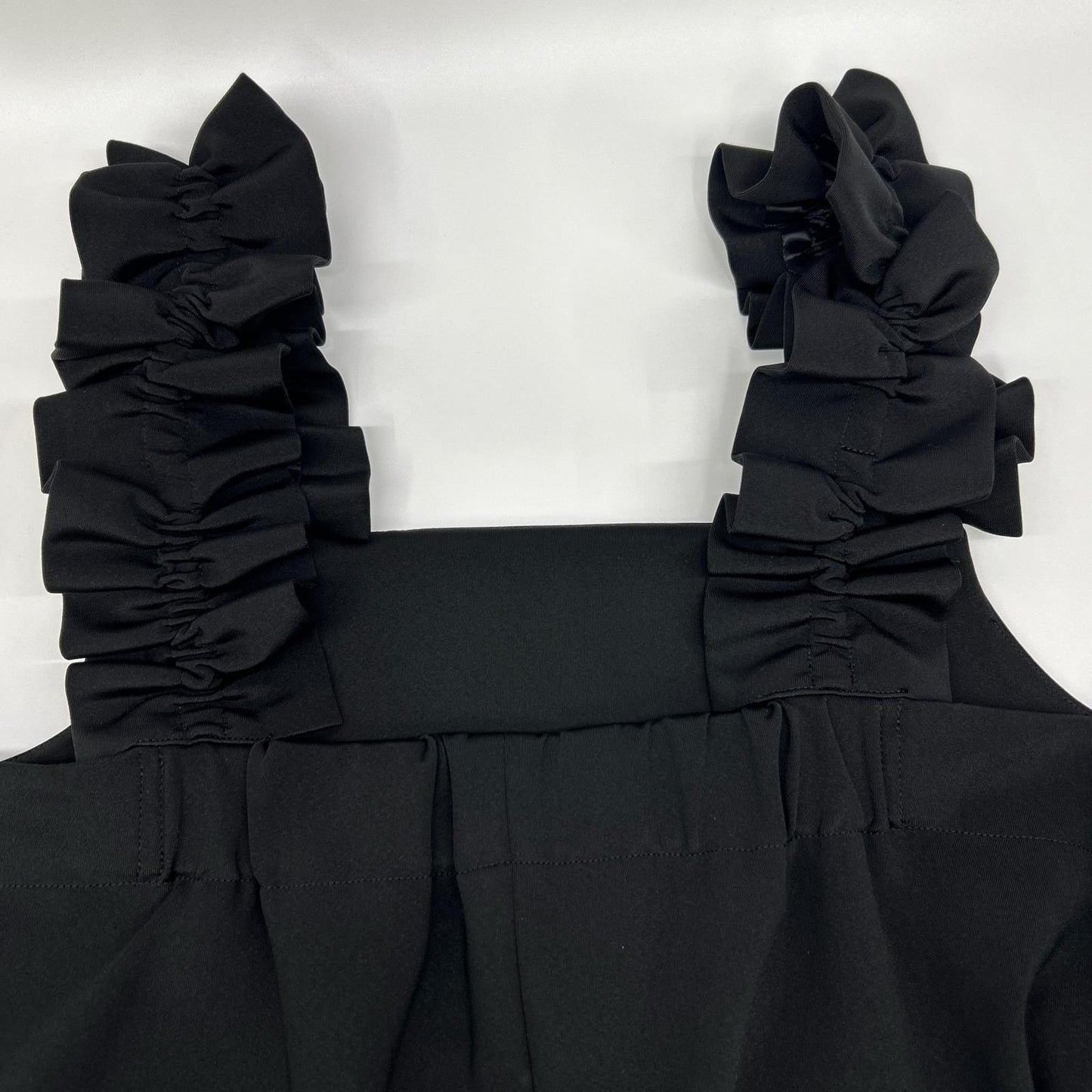 UNITED ARROWS 联合艾诺 1526-1-440000 黑色 LIGHT PONGY 荷叶边连衣裙
