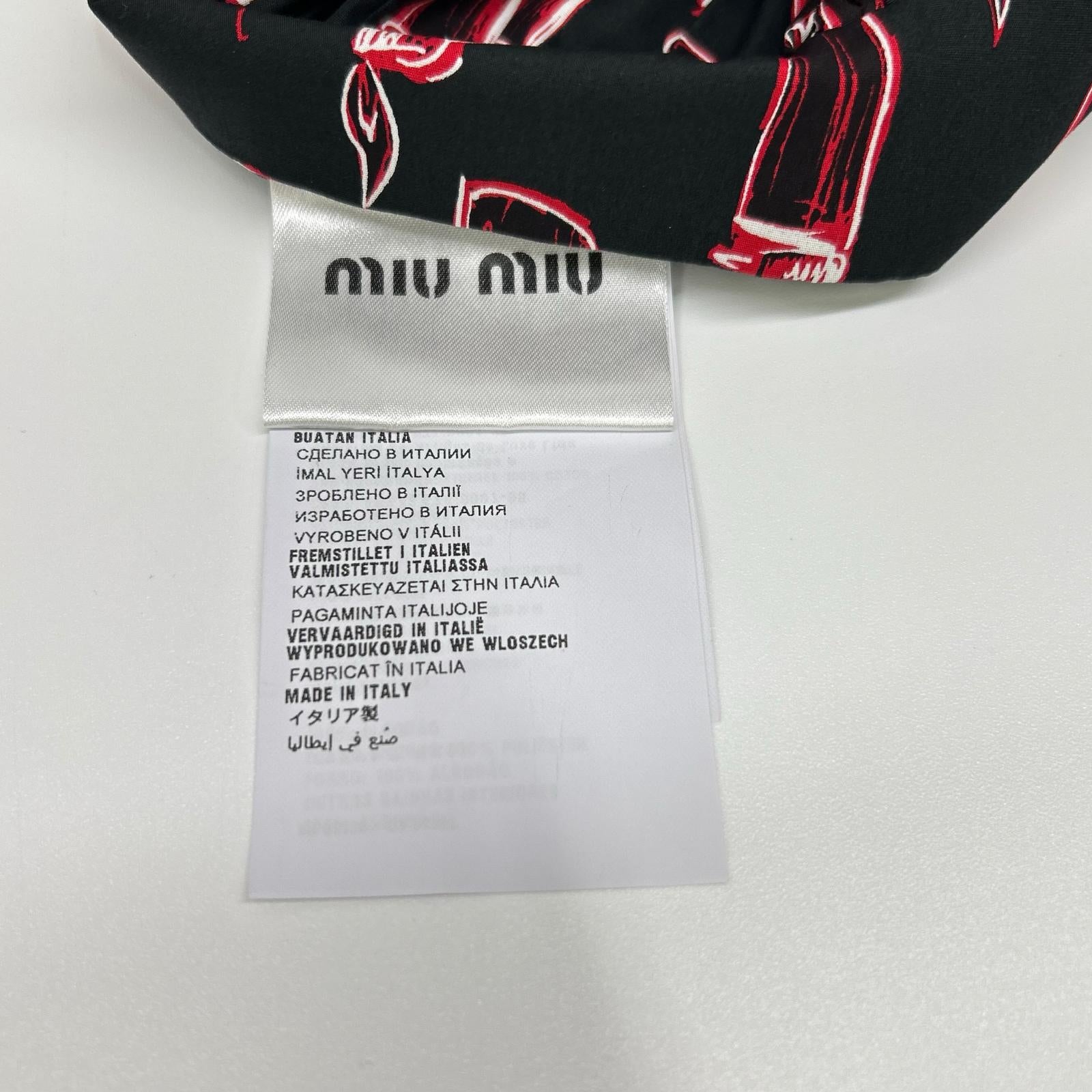 MIUMIU Miu Miu 【×ERIWAKIYAMA】Black Lighter Pattern Gathered Skirt Skirt