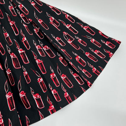 MIUMIU Miu Miu 【×ERIWAKIYAMA】Black Lighter Pattern Gathered Skirt Skirt