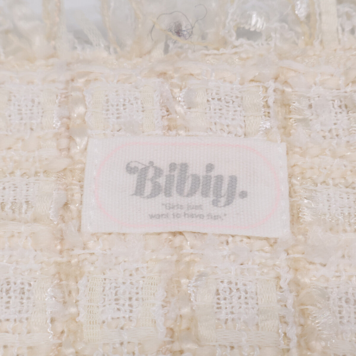 Bibiy ビビィ ホワイト ELISE TWEED/ノーカラーツイードジャケット ジャケット