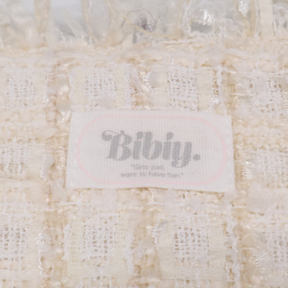 Bibiy ビビィ ホワイト ELISE TWEED/ノーカラーツイードジャケット ジャケット