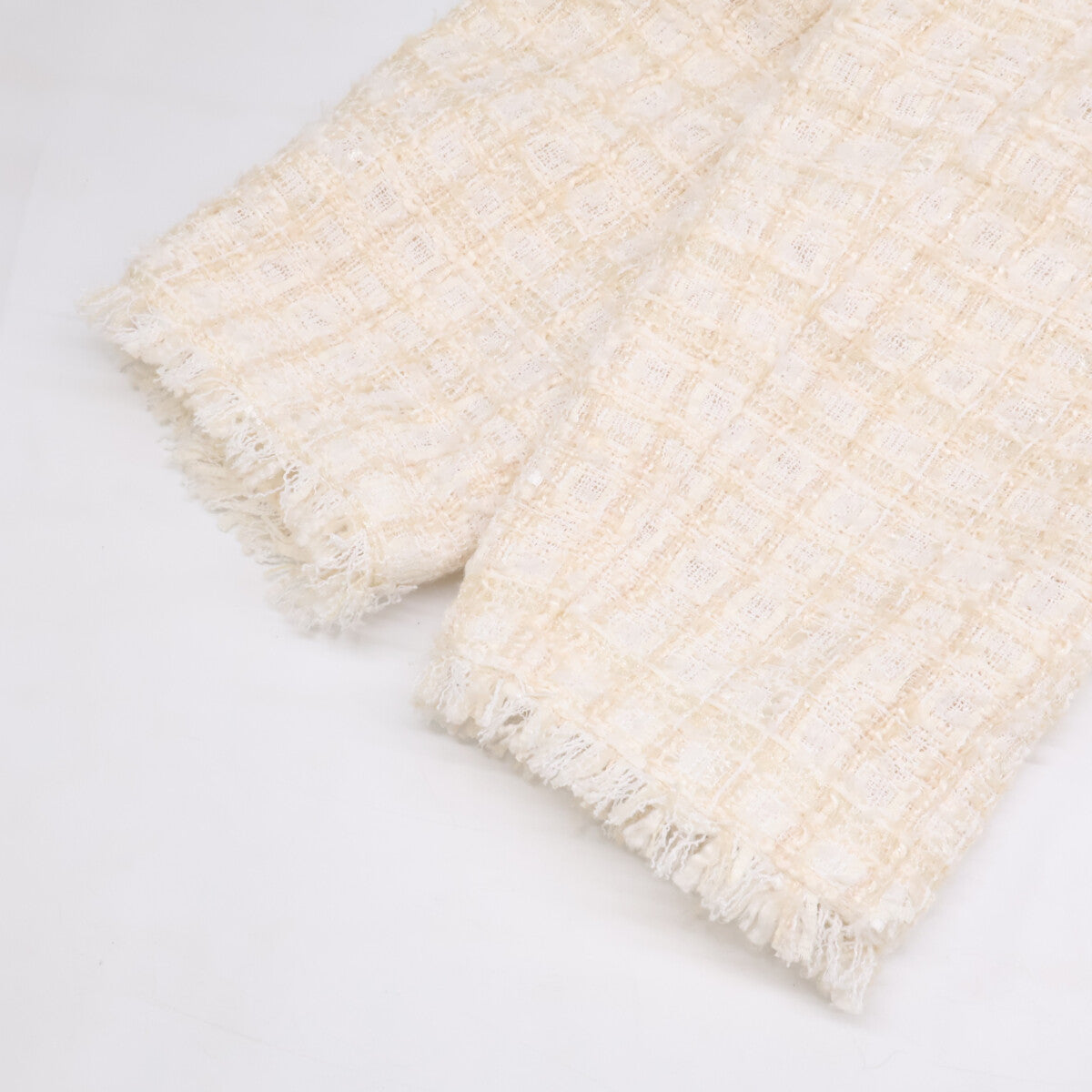 Bibiy ビビィ ホワイト ELISE TWEED/ノーカラーツイードジャケット ジャケット