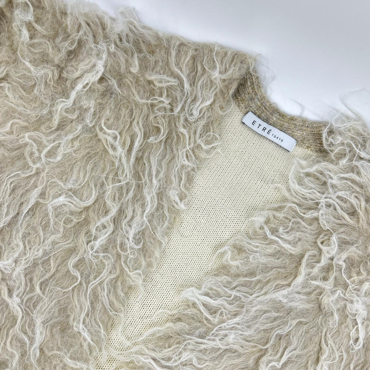 ETRE TOKYO エトレトウキョウ Beige Double-Faced Hairy Knit Cardigan Tops