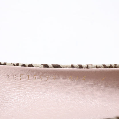 Salvatore Ferragamo Leopard Print Vara Metal Plate Patent Toe Flat Pumps Shoes