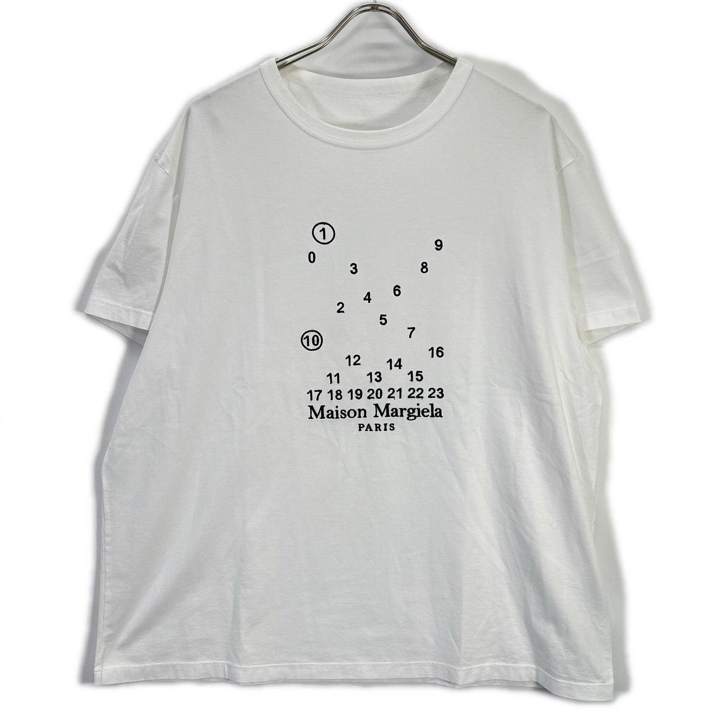 Maison margiela メゾンマルジェラ S50GC0684 ホワイト ナンバリングデザイン クルーネック ショートスリーブカットソー トップス