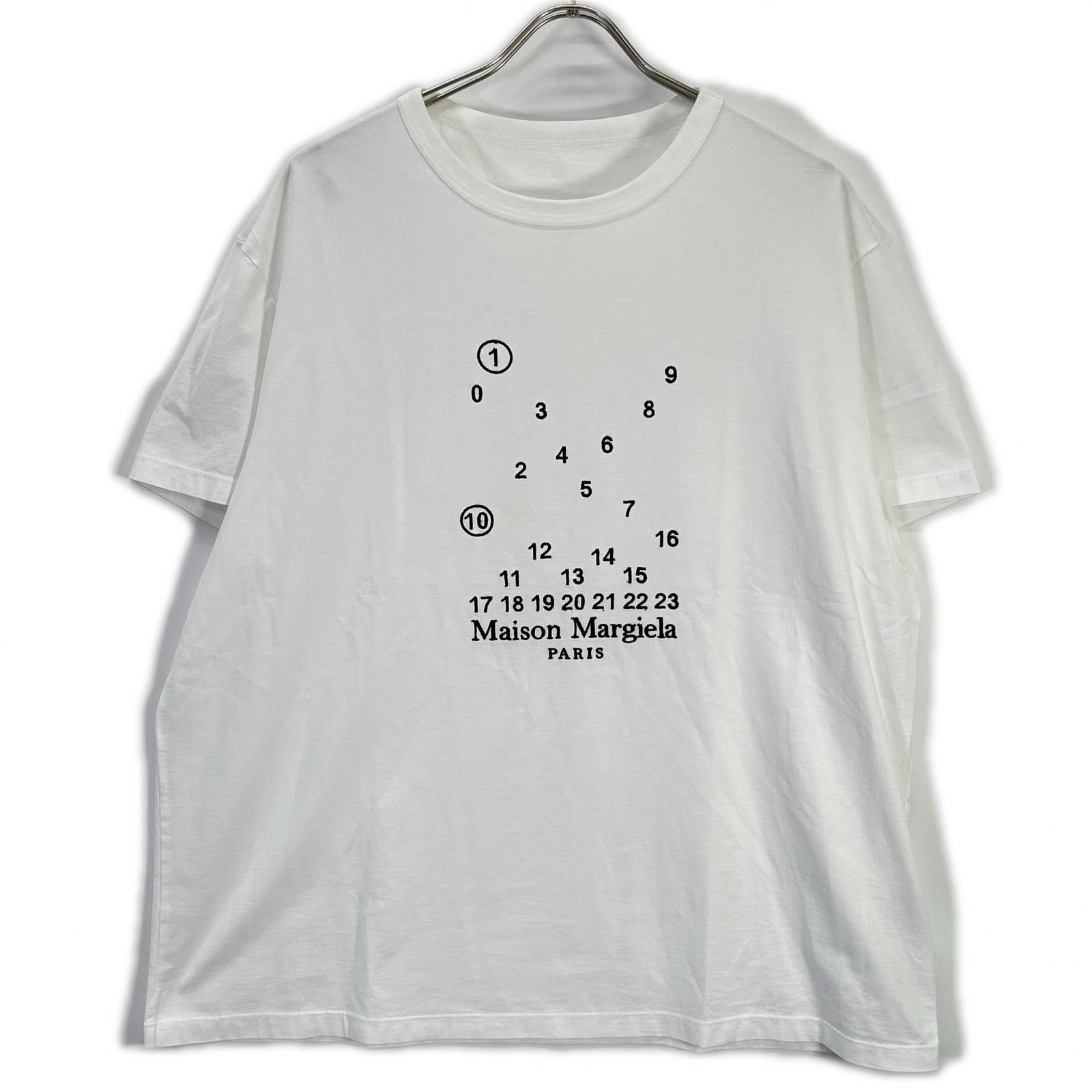 Maison margiela メゾンマルジェラ S50GC0684 ホワイト ナンバリングデザイン クルーネック ショートスリーブカットソー トップス
