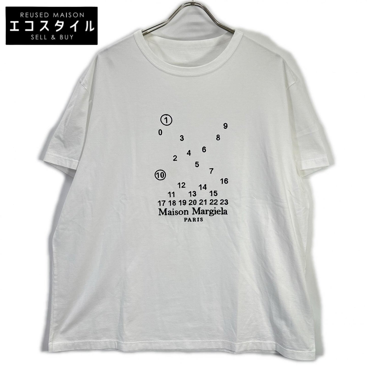 Maison margiela メゾンマルジェラ S50GC0684 ホワイト ナンバリングデザイン クルーネック ショートスリーブカットソー トップス